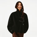 Stand Collar Wool Blend Short Coat_BDHL8504