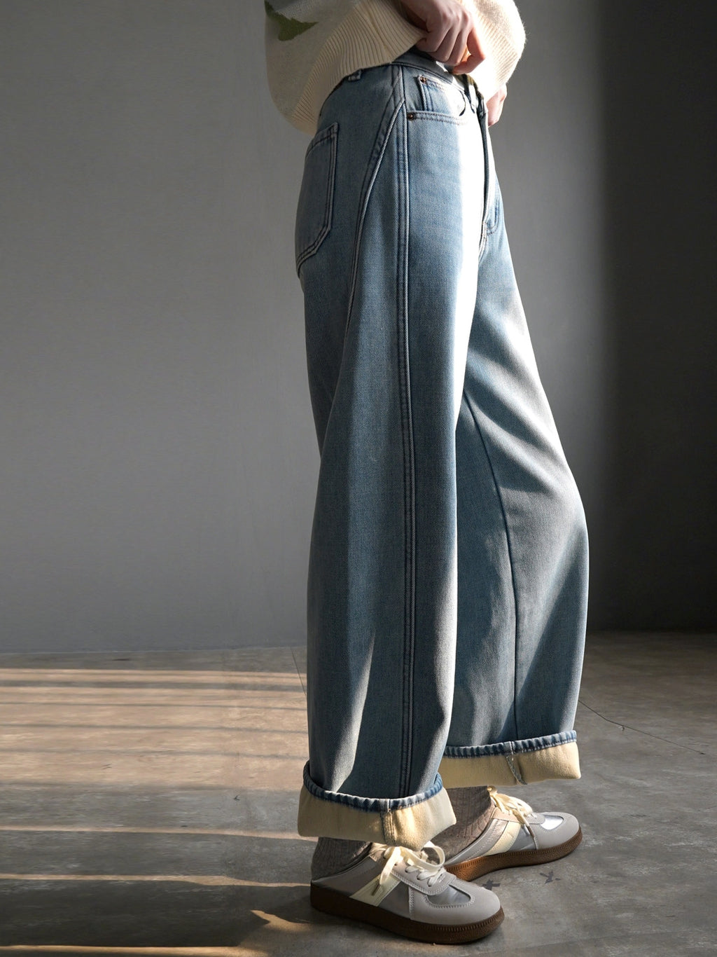 Lined Straight-Leg Denim Pants_BDHL8130