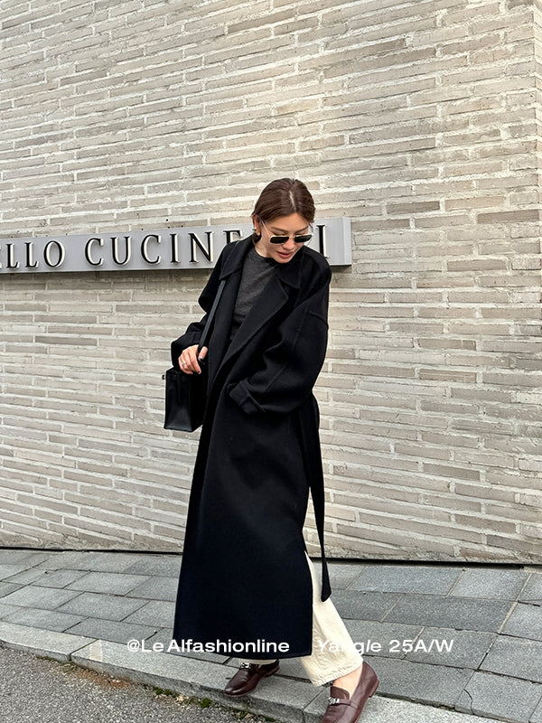 Black Relaxed-Fit Long Coat_BDHL7920