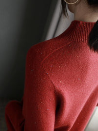 Polka-Dot Half-Turtleneck Knit_BDHL6876