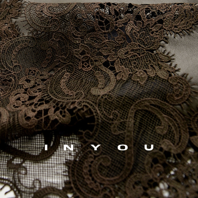 蕾絲皮革直筒裙_BDHL7901