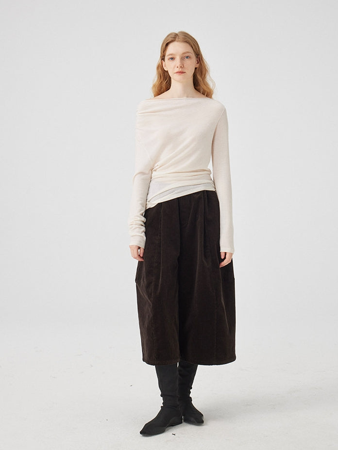 Corduroy Wide Cropped Pants_BDHL8116