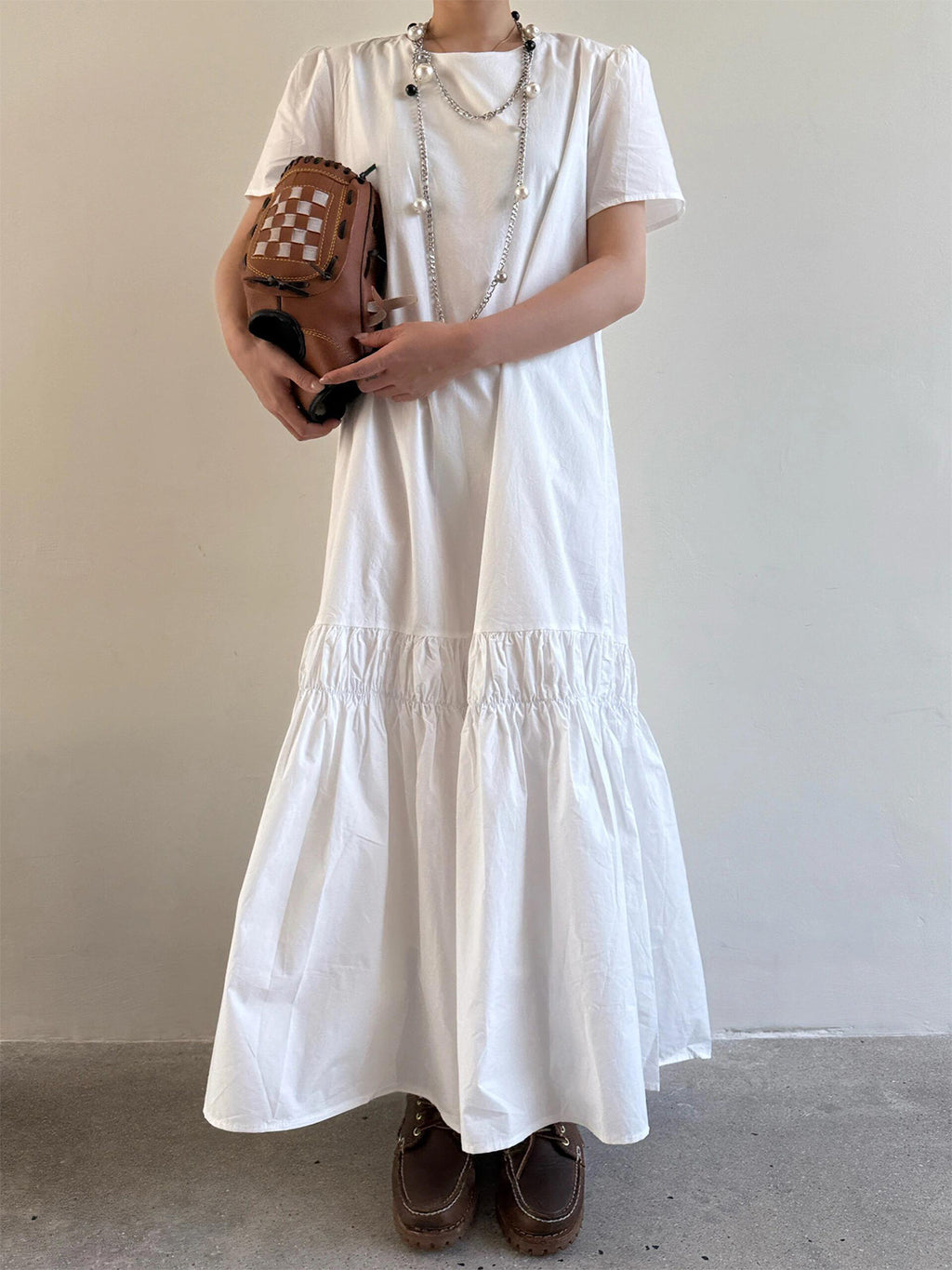 Short-Sleeve Collared Maxi Dress_BDHL8286