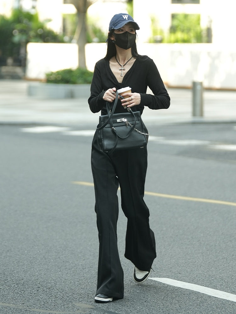 High Waist Loose Flared Pants_BDHL6434