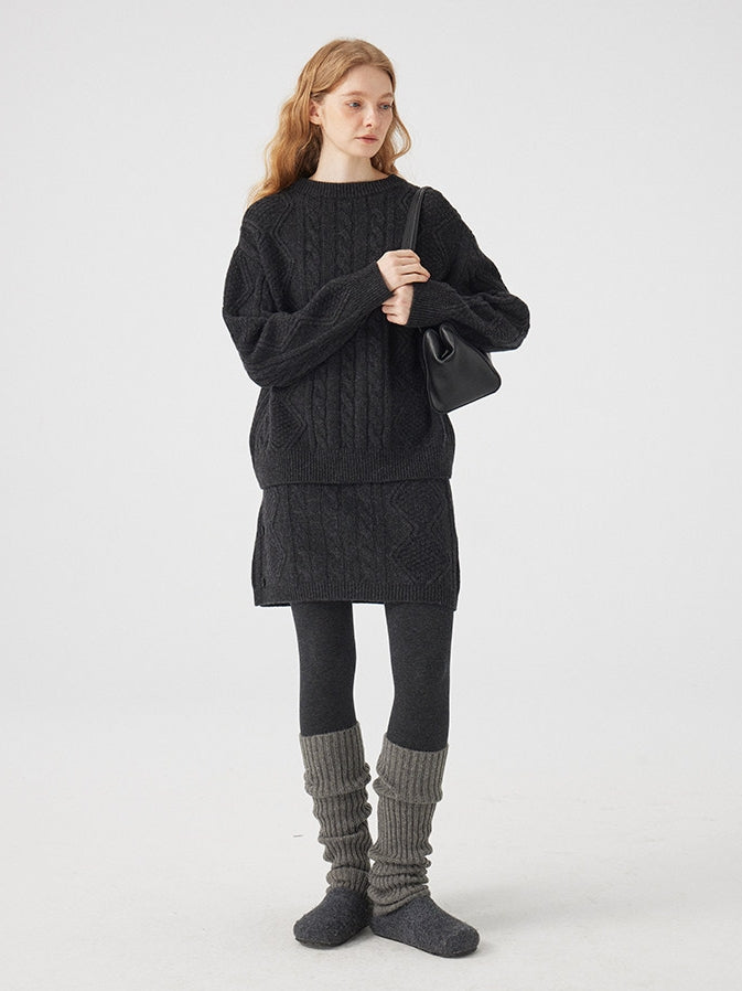 Cable Knit Tops Or Skirt Or Hood_BDHL8120