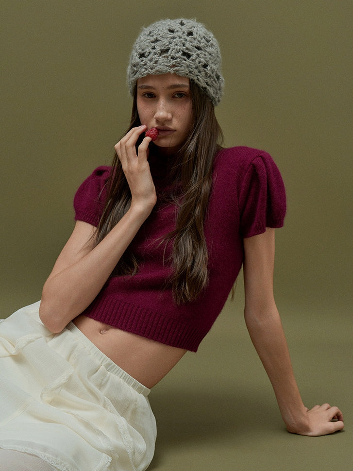 Bubble-Sleeve Turtleneck Knit_BDHL8159