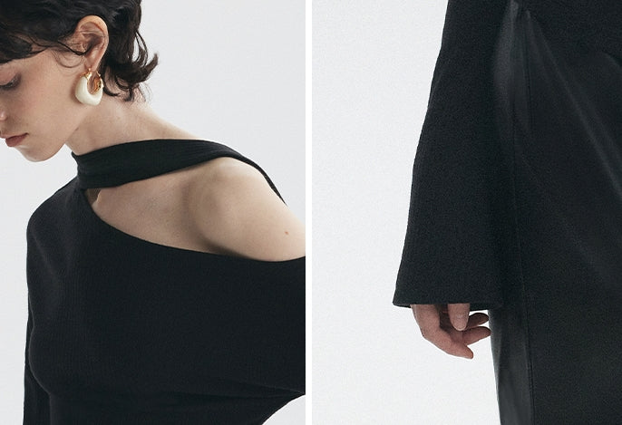Ribbon-Tie Off-Shoulder Tops_BDHL7729