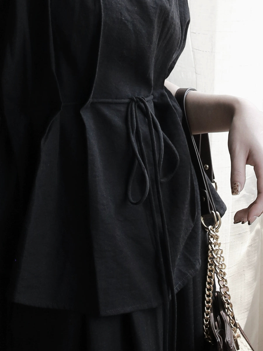 French Style Drawstring Top or Wide-Leg Pants_BDHL7306