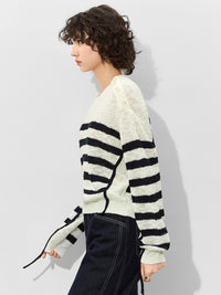 Button-Shoulder Striped Knit Tops_BDHL7012