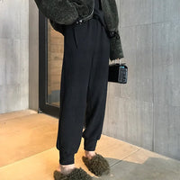 Knitted high waisted straight sweatpants_BDHL5358