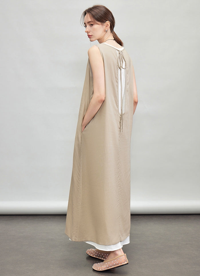 U-Neck Sleeveless Dress Set_BDHL7599