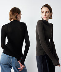 Slim Half-High-Neck or High-Neck Tops_BDHL6498