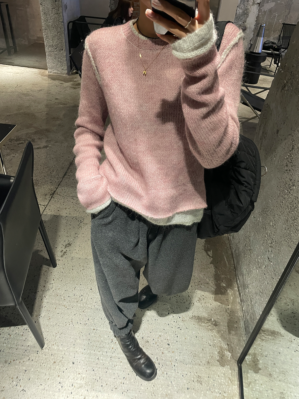 Round Neck Mohair Knite_BDHL5417
