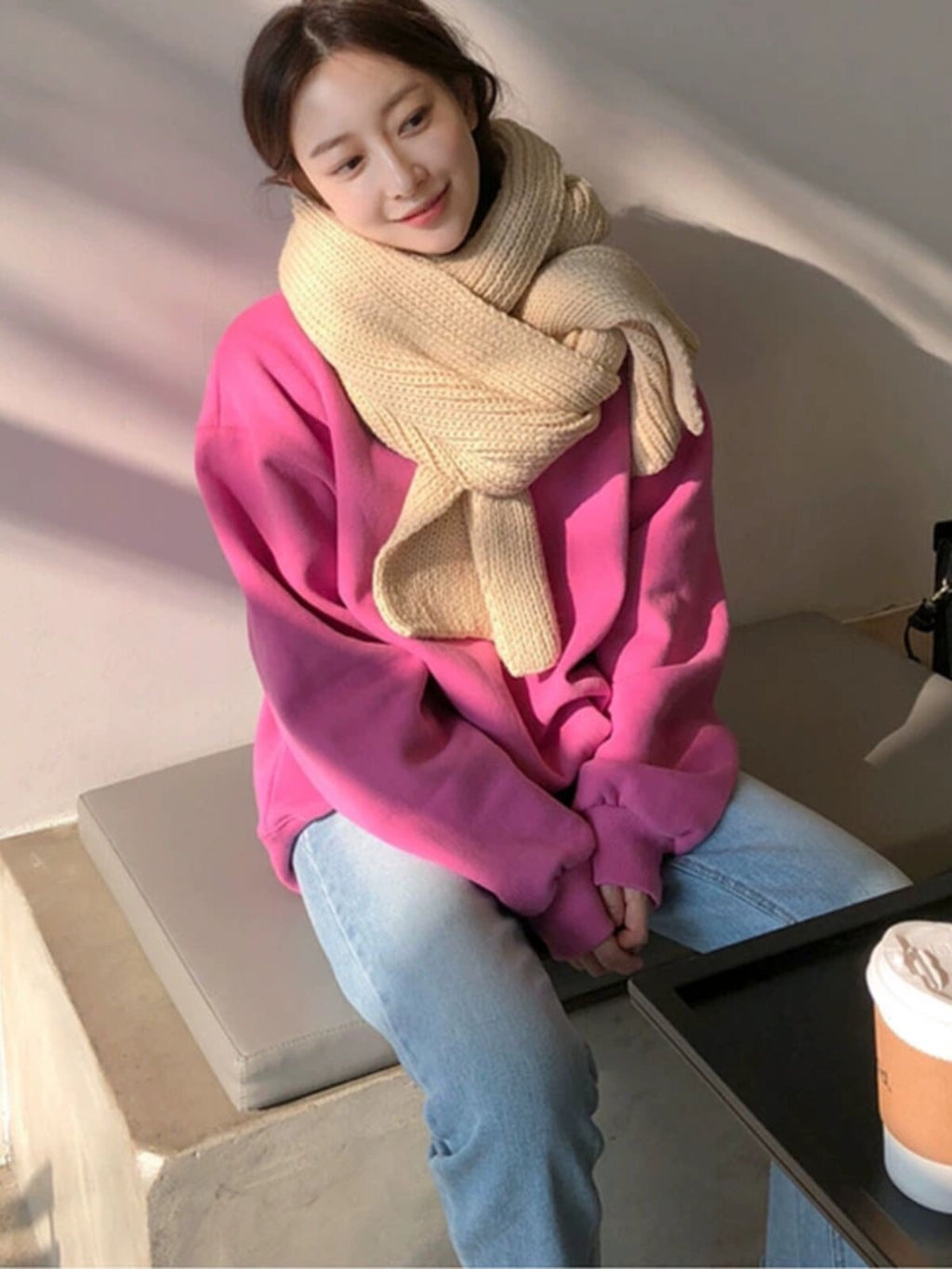 Oversized Crew Neck Sweatshirt_BDHL8507