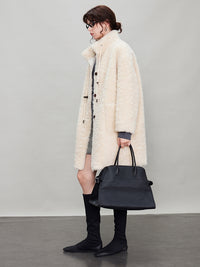 Stand Collar Thick Fur Long Jacket_BDHL6924