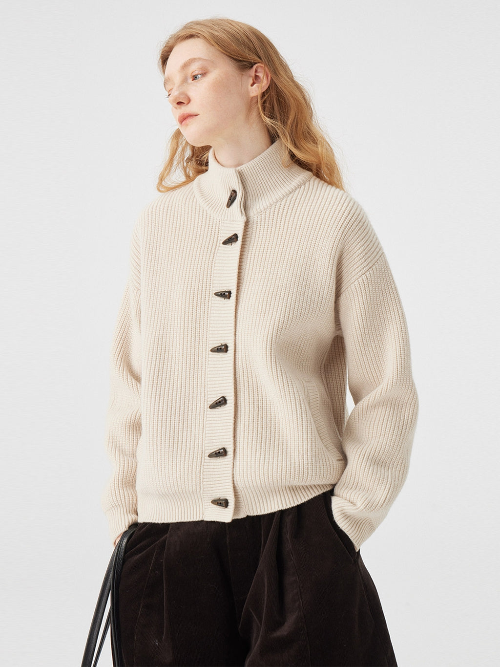 立領羅紋針織開襟衫_BDHL8117