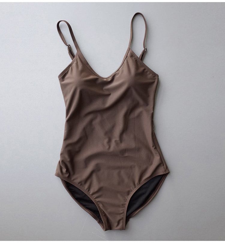 gathered cross-backed one-piece swimsuit_HL3229