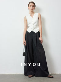 High Waist Draped Mop Pants_BDHL6150