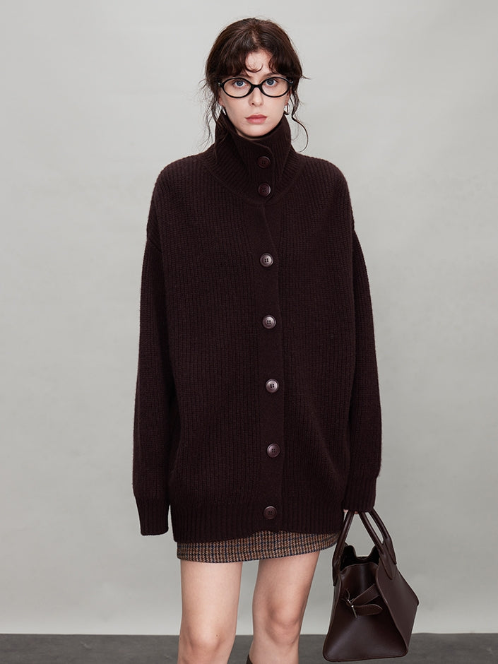 厚針織長版翻領開襟衫_BDHL7942