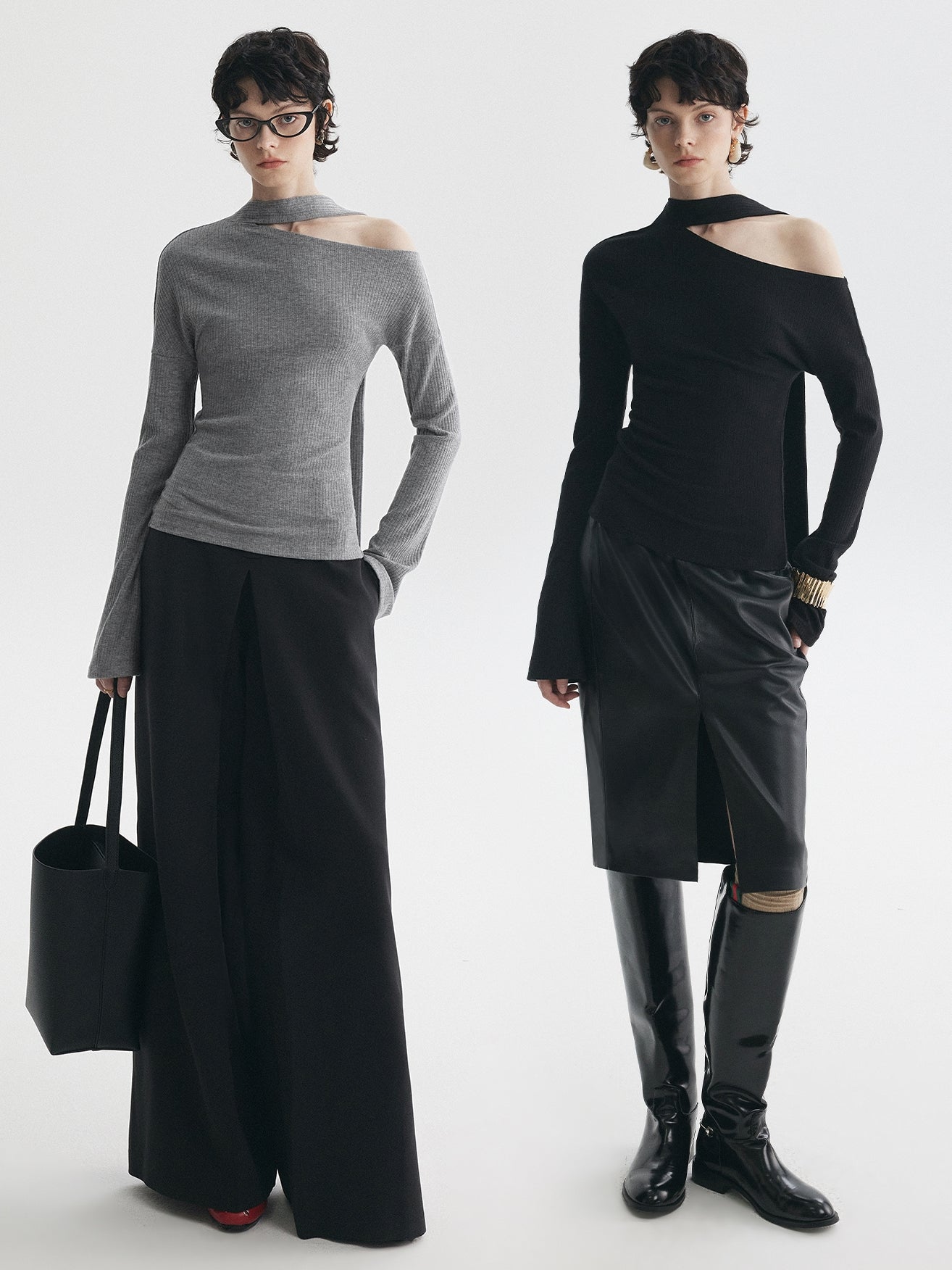 Ribbon-Tie Off-Shoulder Tops_BDHL7729