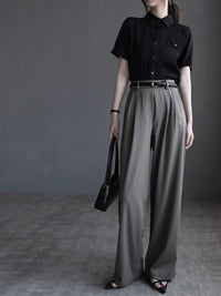 Slim Drape Straight Pants_BDHL7415