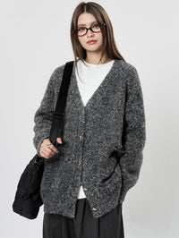 V-Neck Sequin Knit Thick Cardigan_BDHL6895