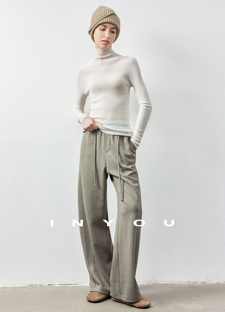 Straight Wide Knit Pants_BDHL6902