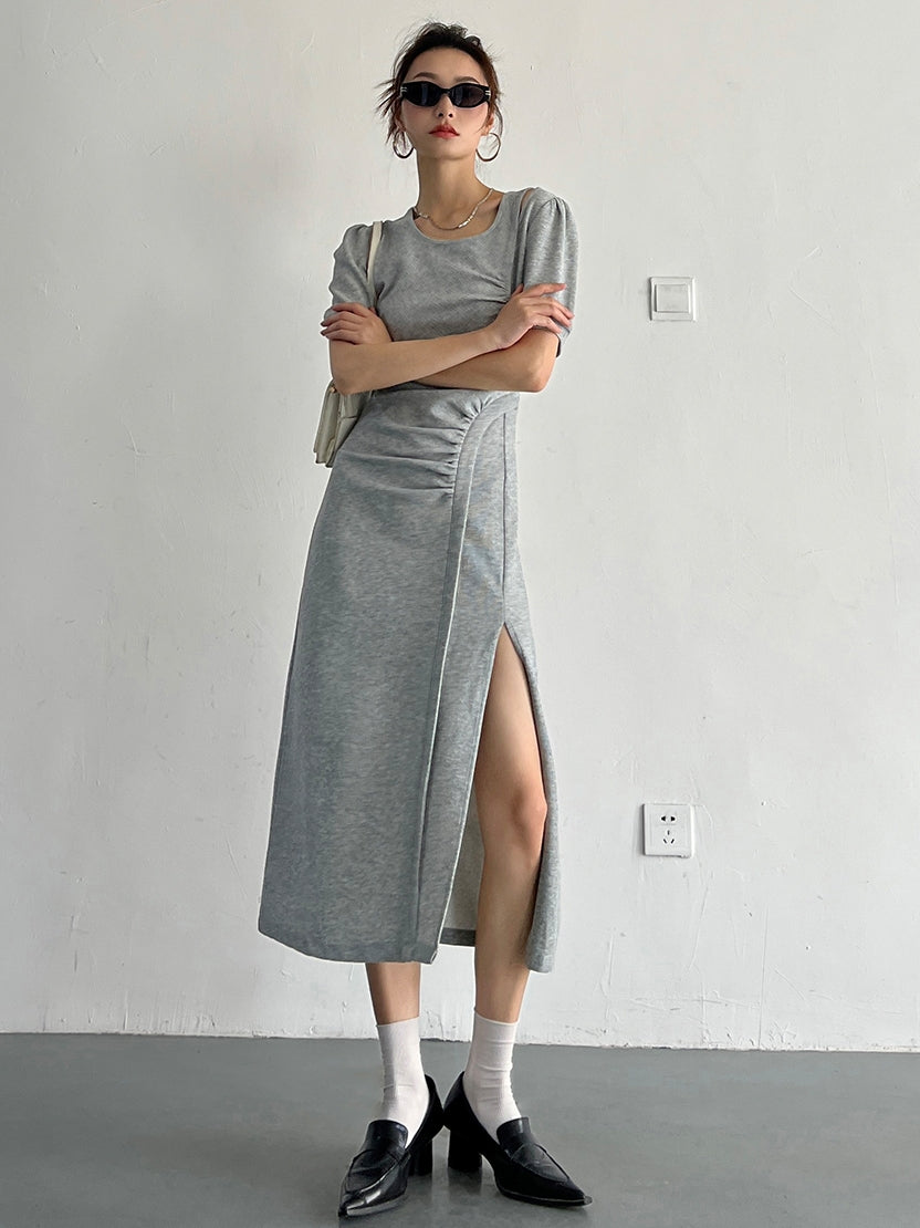 Slit Sleeveless Knit Dress_BDHL7569