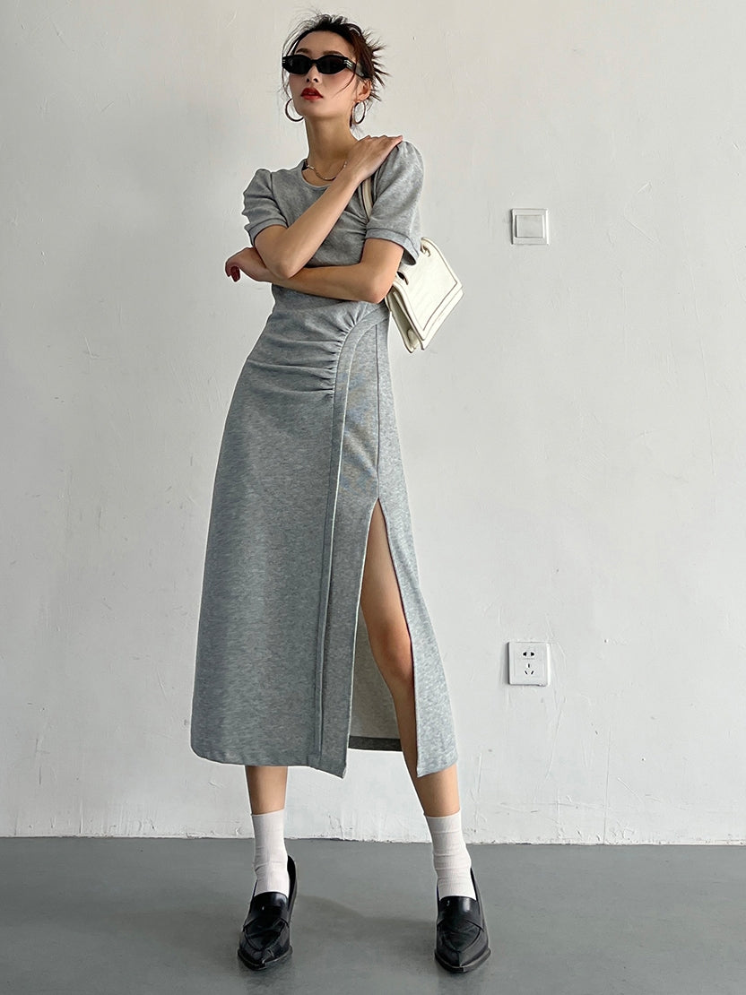 Slit Sleeveless Knit Dress_BDHL7569