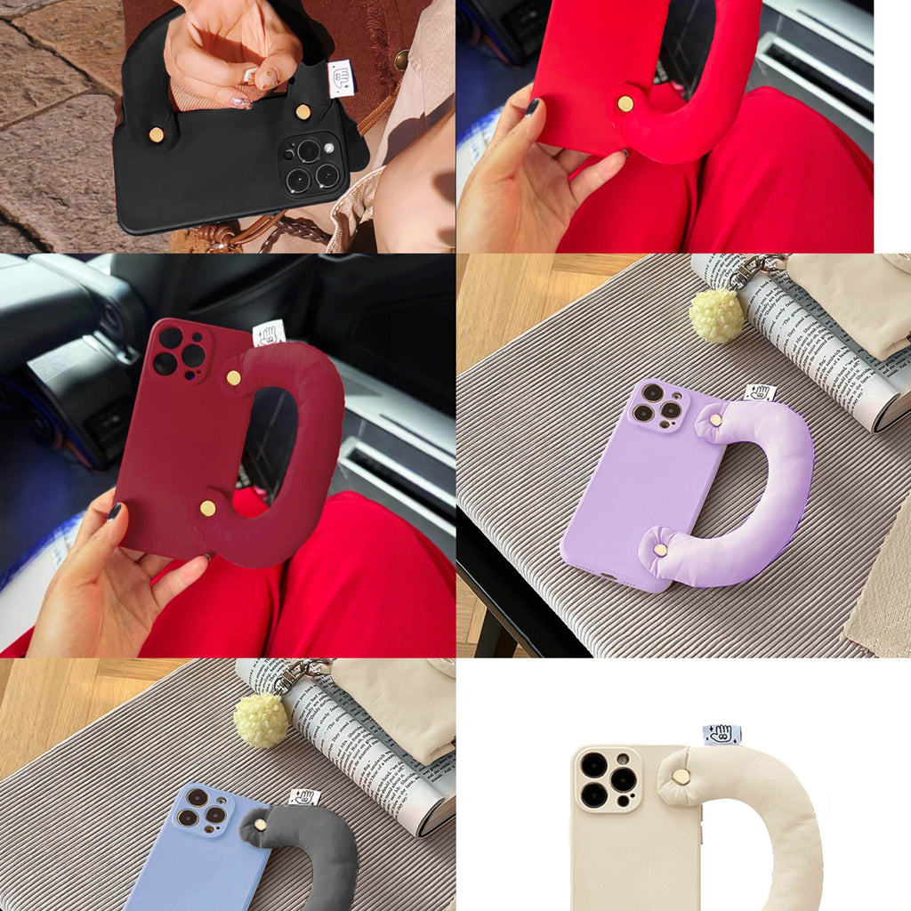3D D Letter Soft iPhone Case with Cotton Wrist Strap_BDHL8191