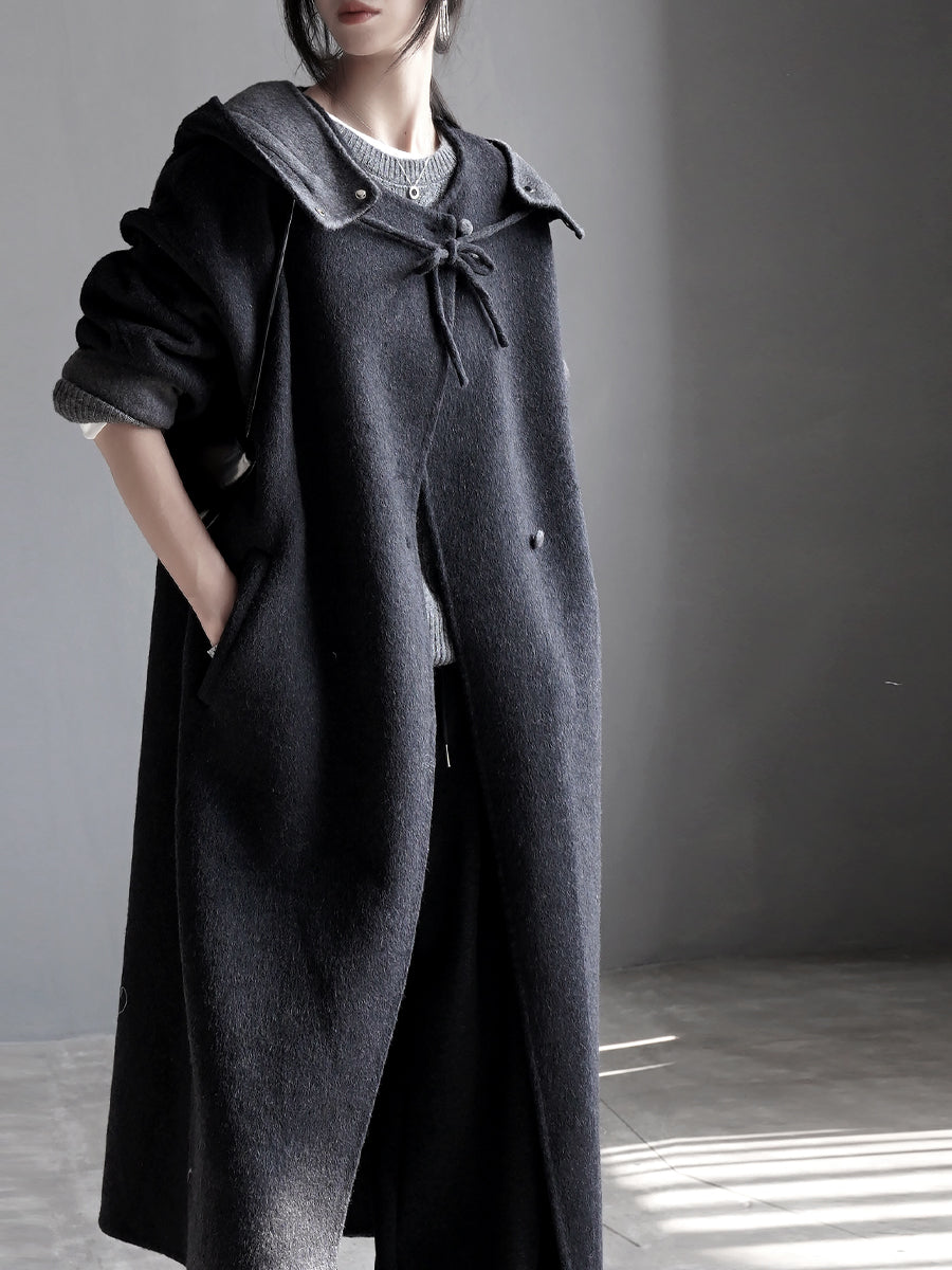 Hooded Relaxed Fit Long Coat_BDHL7926