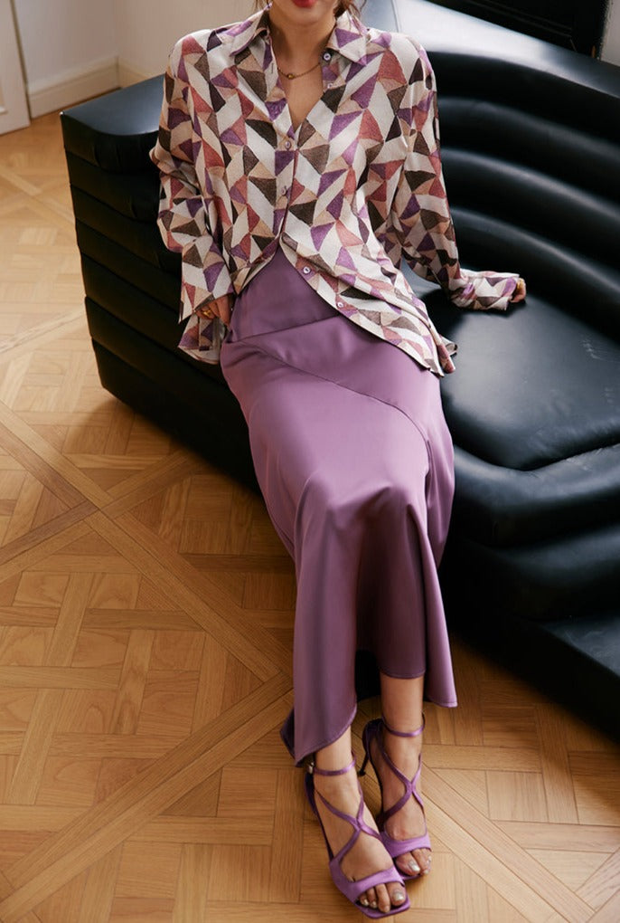 Purple Slim Long Skirt_BDHL6014