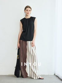 Press Pleated Sleeveless Tops_BDHL6144