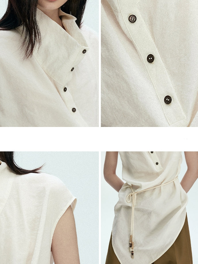 Lace-Up Asymmetrical Tops_BDHL7430
