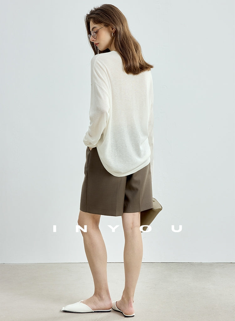 Round-Neck Loose-Fit Knit Tops_BDHL7752
