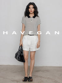 Polo Collar Border Tops_BDHL7232