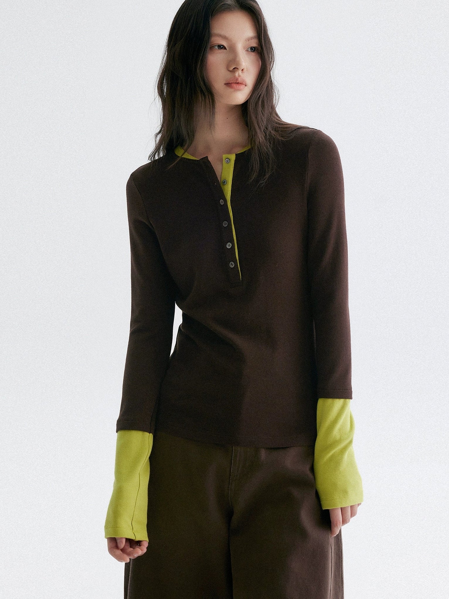 亨利領長袖上衣_BDHL7953