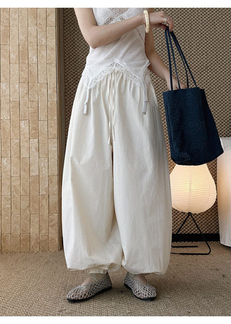 Cotton Linen High Waist Balloon Wide Leg Pants_BDHL8259