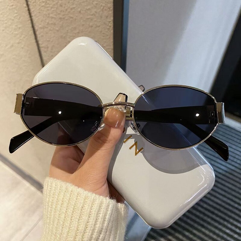 Rimless Oval Metal Sunglasses_BDHL8376