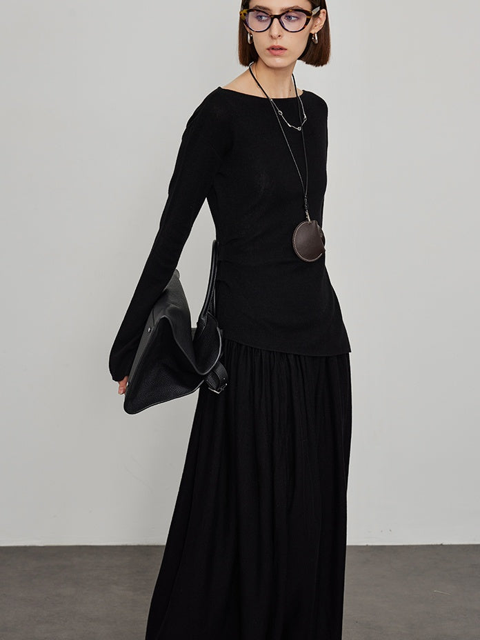 Knitted Slit Tops or Pleated Skirt_BDHL6450