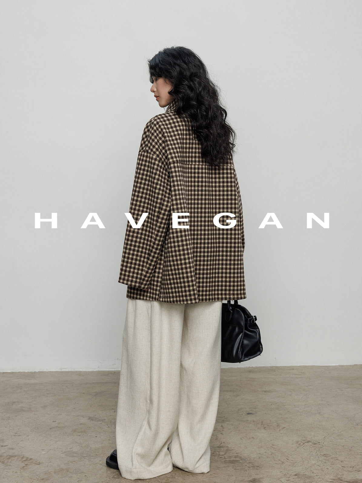 立領格紋上衣_BDHL7961