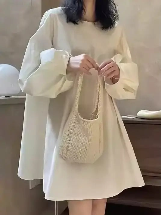 泡泡袖A字洋裝_BDHL7379