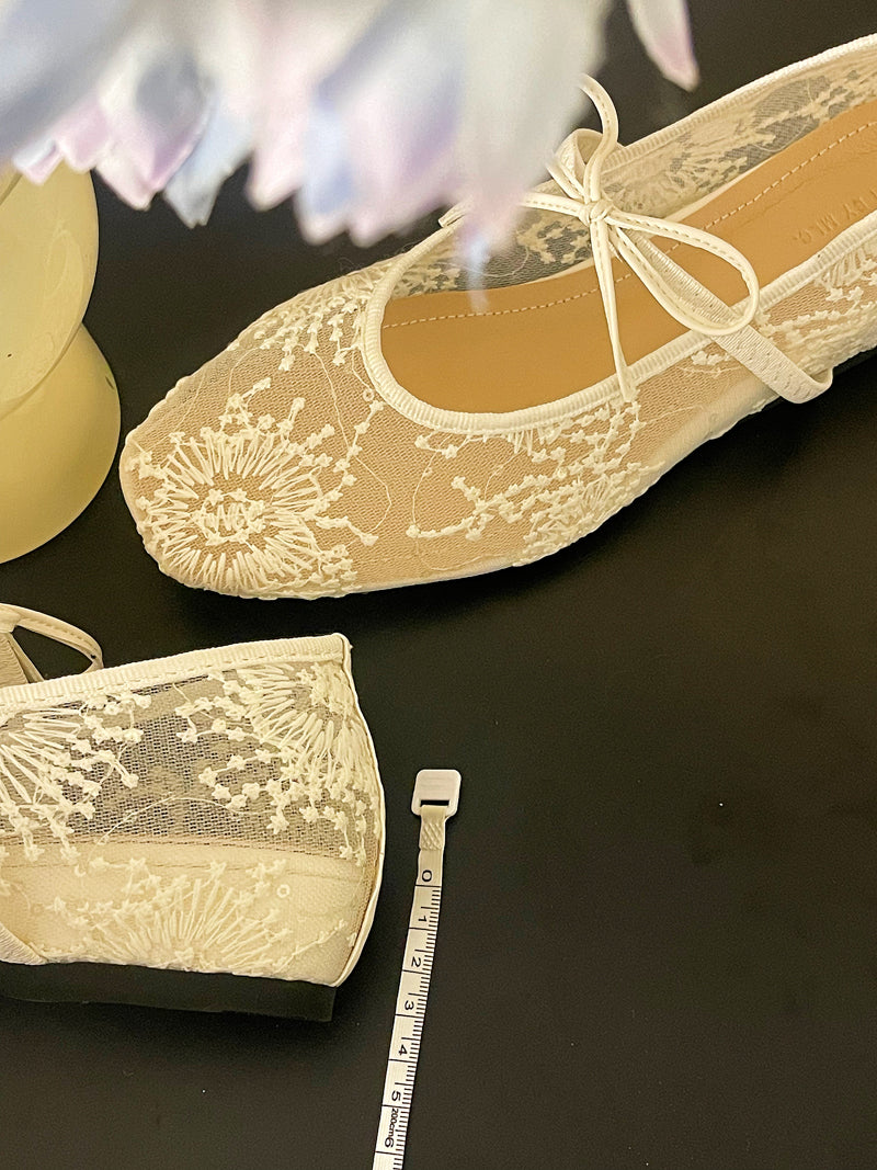 Lace Hollow Bowknot Shoes_BDHL7456