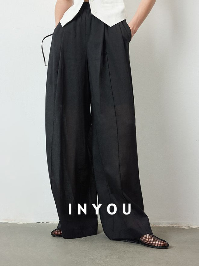 High Waist Draped Mop Pants_BDHL6150