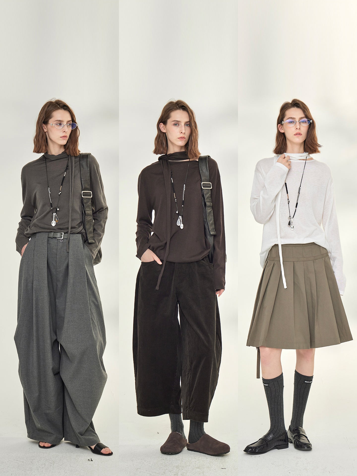Ribbon-Tie Short-Sleeved Or Long-Sleeved Tops_BDHL7790