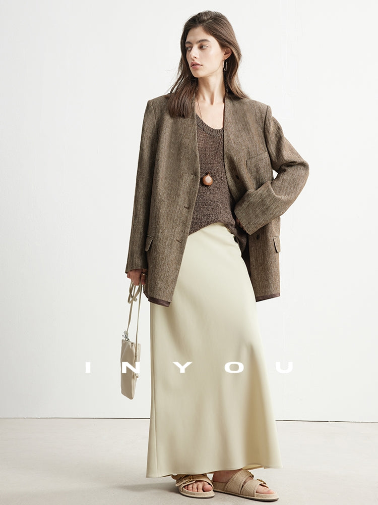 Collarless Suit Jacket_BDHL7132