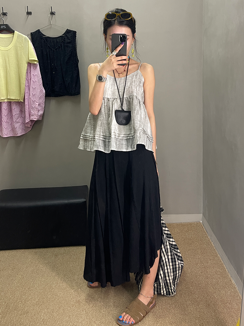Splicing Draped A-Line Skirt_BDHL7542