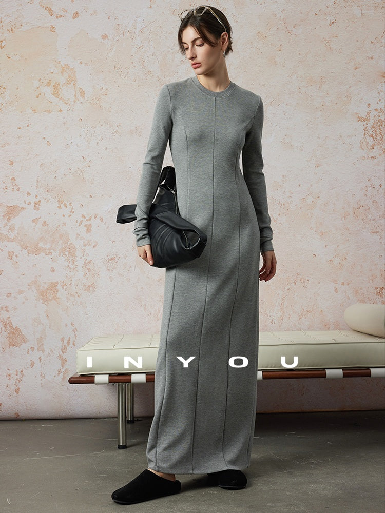 Tucked Slim Long Dress_BDHL6667