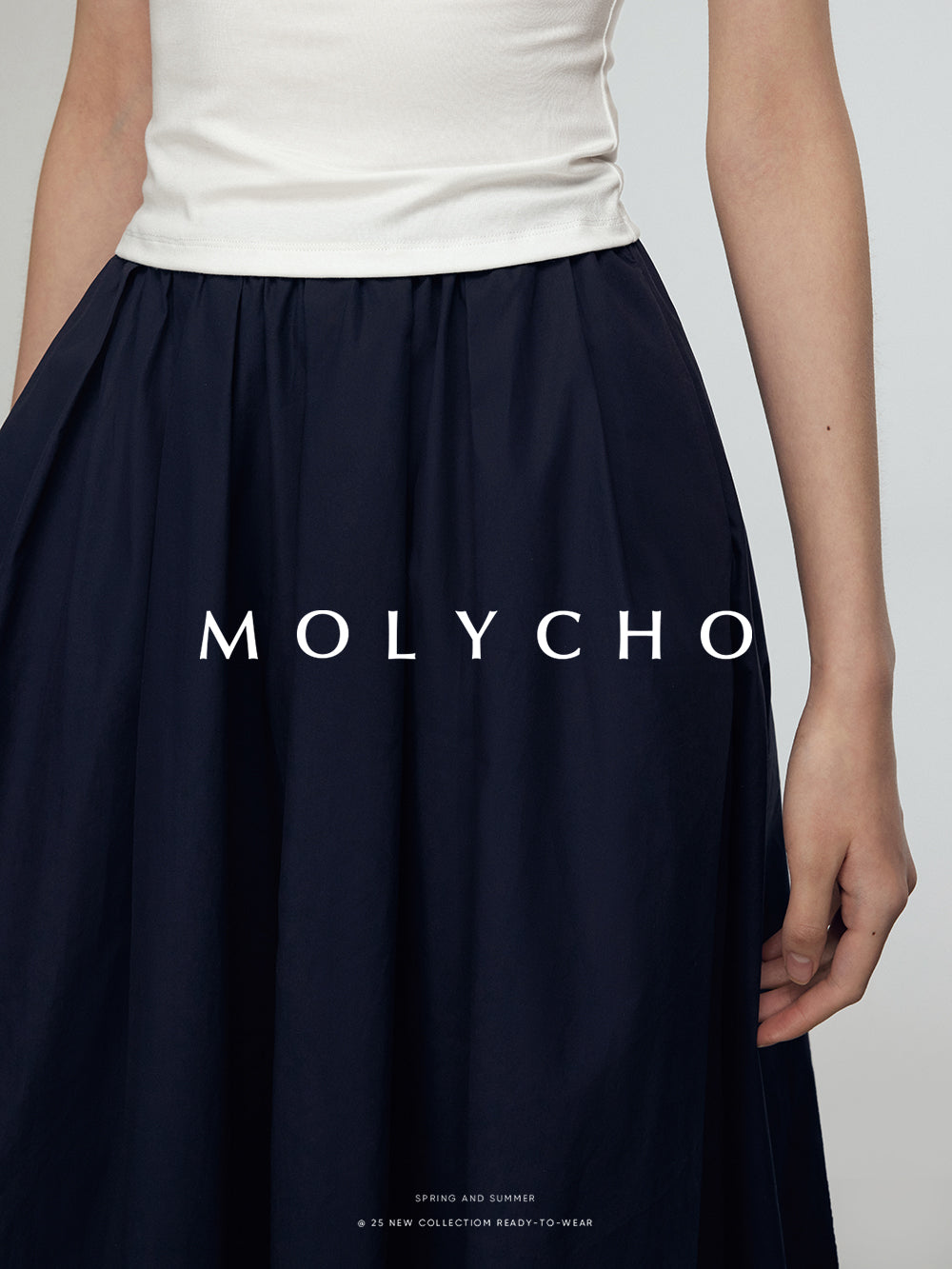 Loose A-Line Pleated Skirt_BDHL7244