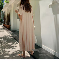 W Front Pleated Dress_HL3704